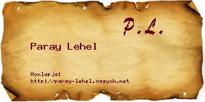 Paray Lehel névjegykártya